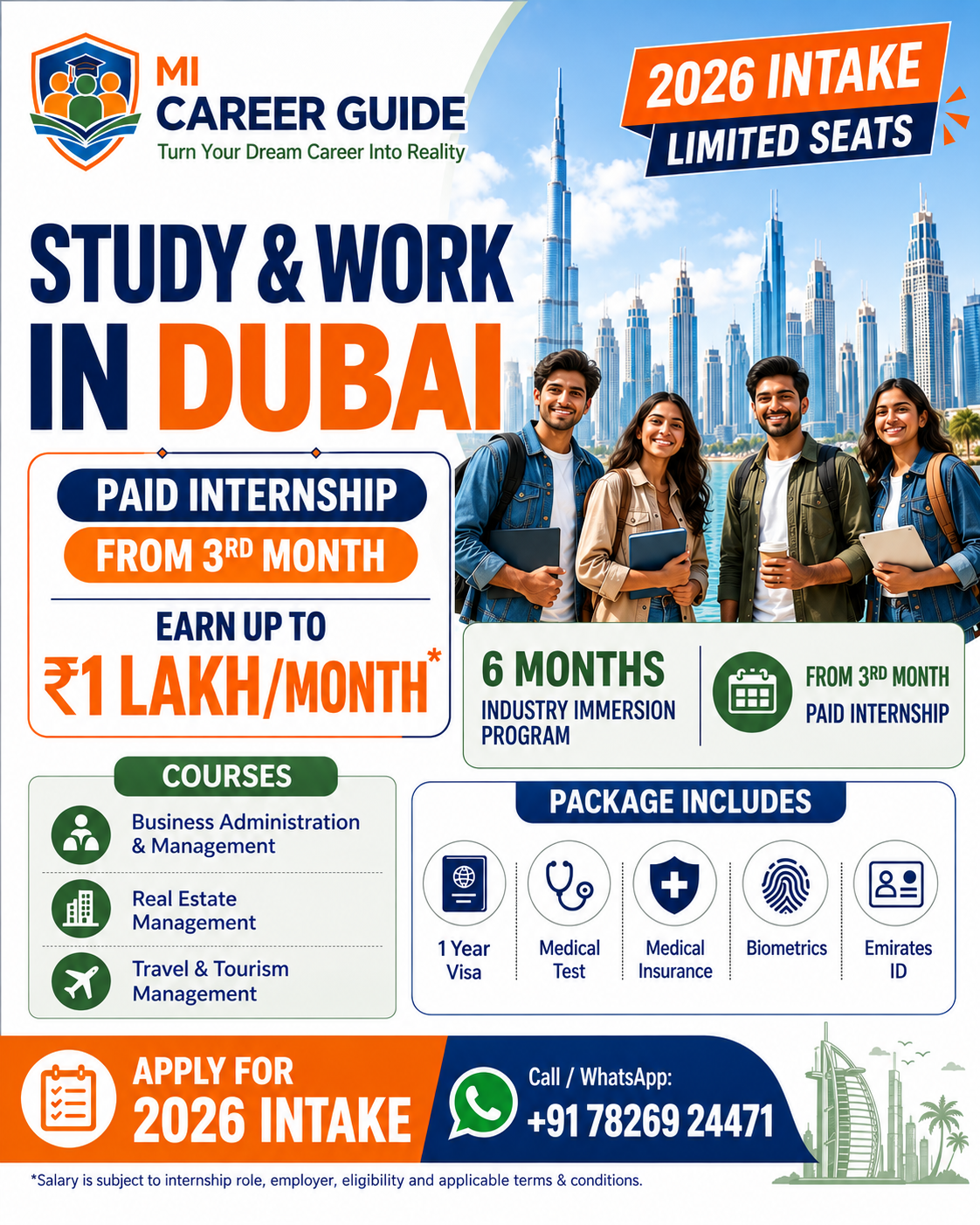 Study and Work in Dubai 2026 Intake - MI Career Guide